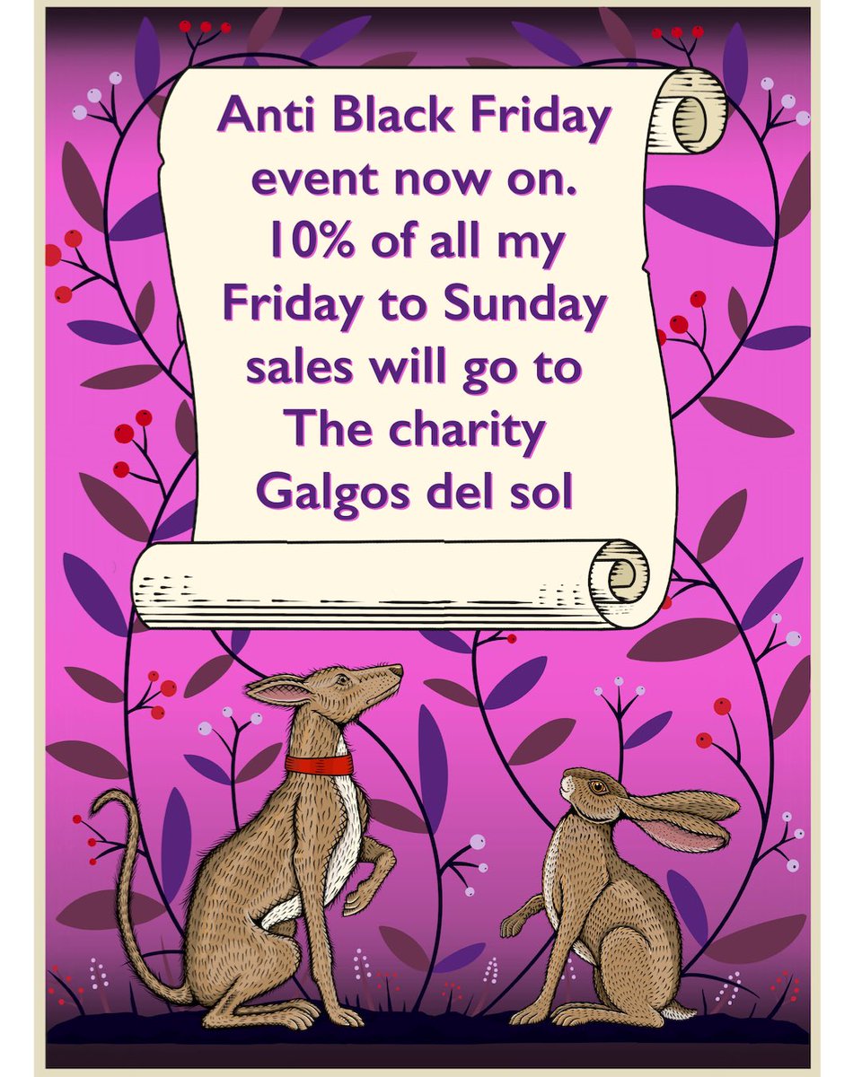 It’s the last day of my anti Black Friday charity give back today, so far you have all raised just over £50 for my chosen charity <a href="/GalgosdelSol/">Galgos del Sol</a> if anyone is thinking of purchasing from me today would be a good day as it will help this brilliant charity out. Thank you ❤️❤️