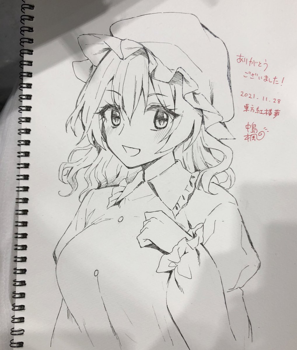 紅楼夢で描かせていただいたスケブ3点です 実は受けておりました ペン画楽しい〜お声がけいただきありがとうございました😊 