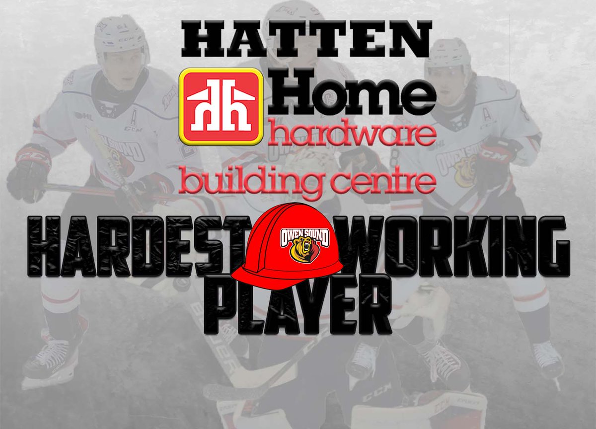Our Hatten Home Hardware Hardest Working Player of tonights game:

MADDEN STEEN