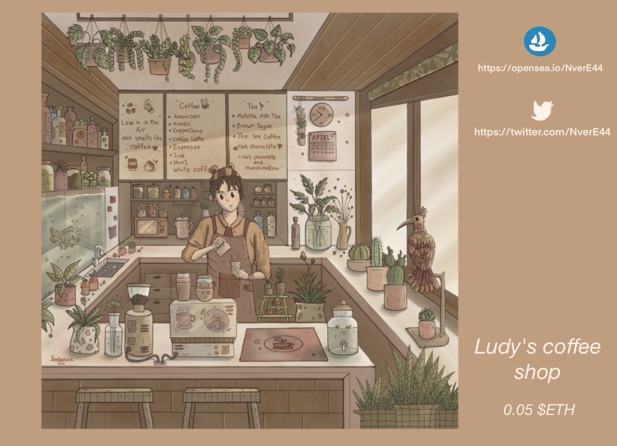NverE44's tweet photo. New Drop! Ludy's Coffee Shop☕

Ludy's ordinary life He opened the coffee shop in the morning in the warm sunshine.

Opensea:https://t.co/qoXdWDwvPG

#NFT #NFTdrops #NFTTHAILAND #nftcollector #NFTCommmunity #OpenSeaNFT #NFTartists https://t.co/OCXm6LMJNE