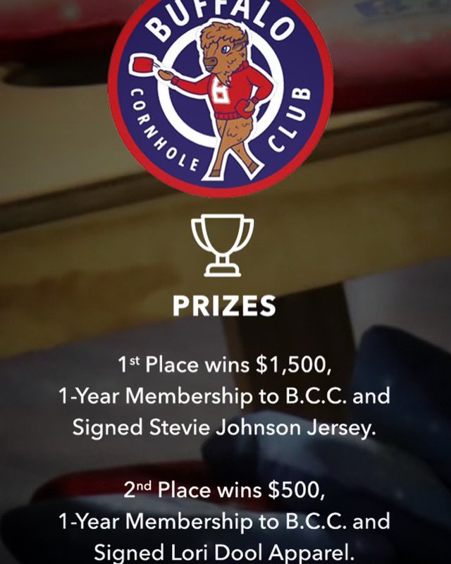 StevieJohnson13's tweet image. December 5th | 11am - 5pm | @BuffaloCornhole @BuffLogo Cornhole Tournament. (Tap in with those @‘s to sign your squad up!) #HandleBizHaveFunClub