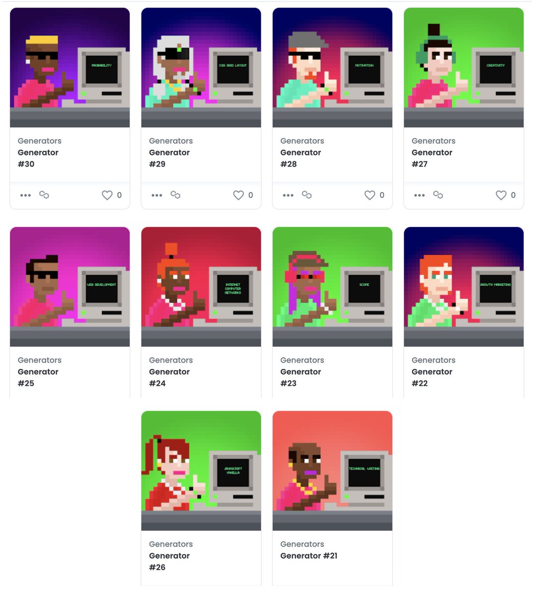 luisframontero's tweet photo. We have new #Generators! ✨ 30/1800 https://t.co/y838Wycykp

¡Tenemos nuevos #Generators! ✨

#Probability #CSSGridLayout #Motivation #Creativity #JavaScriptVanilla #WebDevelopment #InternetComputerNetworks #Scope #GrowthMarketing #TechnicalWriting 

#NFT #NFTs #PixelArt https://t.co/QdWNw7I9QB