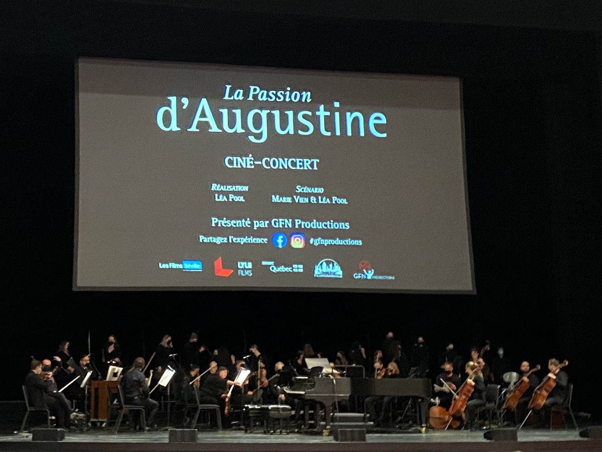 benoitdorais's tweet photo. La Passion d’Augustine, à la Place des arts : très beau film de Léa Pool sur une magnifique musique de François Dompierre, interprétée avec brio par l’orchestre FILMharmonique. Merci aux artistes et à ##gfnproductions pour la belle soirée ! #CineConcert https://t.co/EVo1ySE99Z