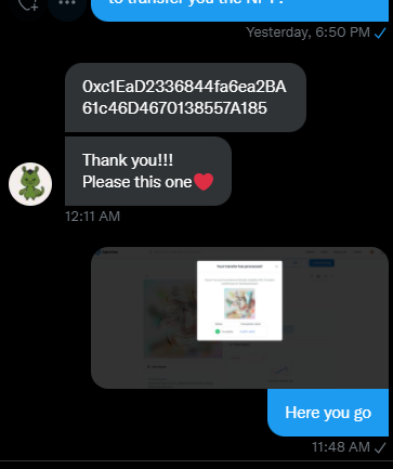 MetallicBubbles's tweet photo. First giveaway done ✅
#nft #NFTGiveaway #NFTartists #NFTCommunity #nftcollectors #nftasia #OpenSeaNFT #opensea https://t.co/pj5muM0MmJ