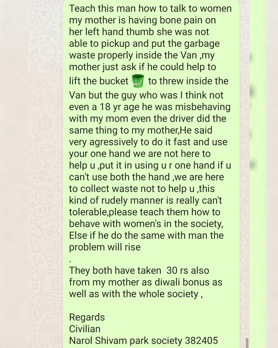 nick_mr_perfect's tweet image. @AmdavadAMC @AMC_Complaints @Mukeshias @HiteshBarotBJP @CMOGuj @KiritParmarBJP @InfoGujarat #amc #ahmedabadmunicipal #amccomplaint #municipal Teach them to beahve Properly with women's, Vehicle num Gj 27 X 2885, Municipal corporation Door to door Garbage collection Vehicle