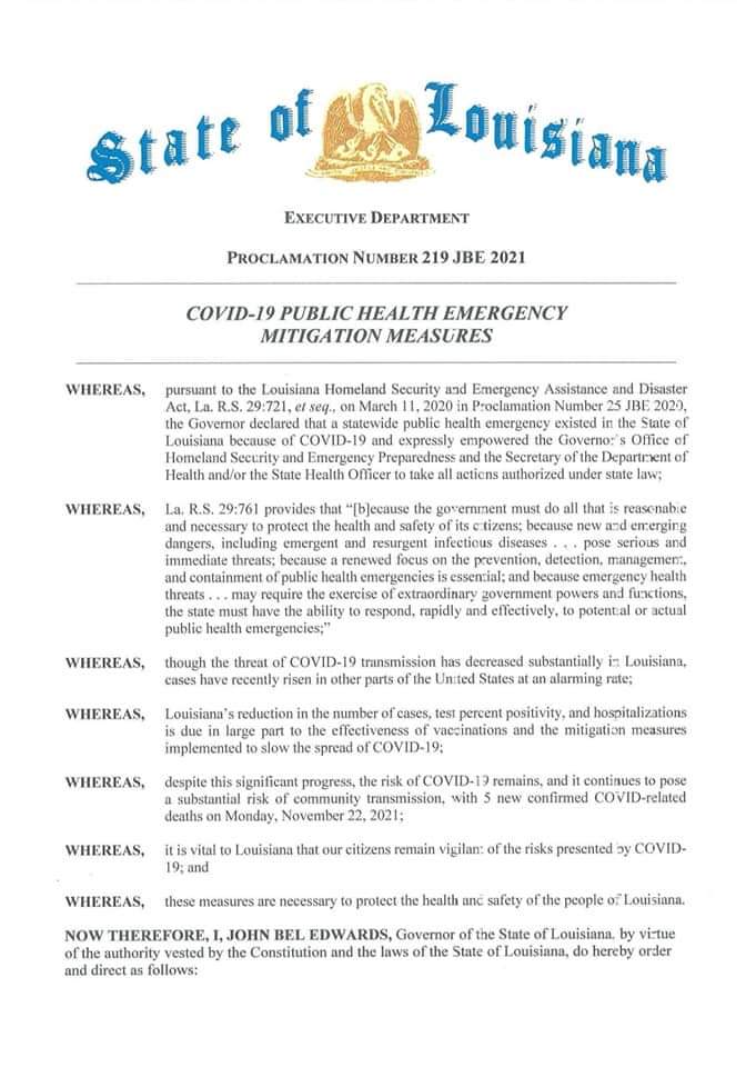 newlouisiana's tweet photo. John Bel Edwards didn’t end the emergency after all. He just didn’t post the extension until three days later. I’m sure he has a swell reason. Where are @SchexnayderClay &amp; Page Cortez?
#lalege #Lagov https://t.co/5b1BpNLEga