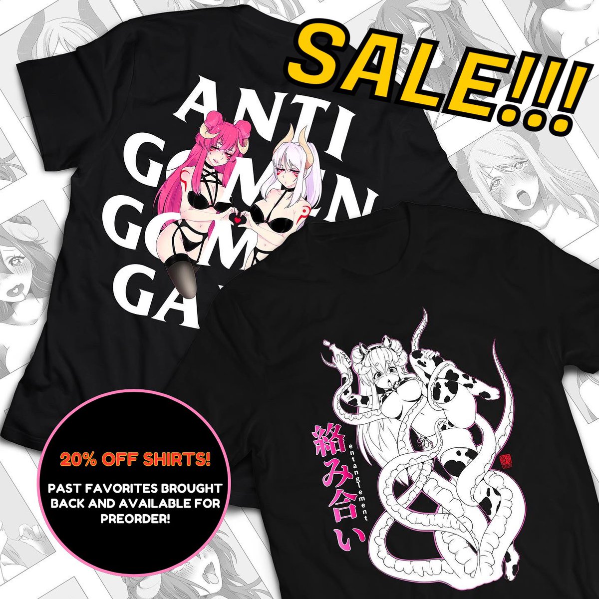 GomenGang's tweet photo. It’s been awhile Twitter gang! 💕

Our Black Friday &amp; Cyber Monday sale is going on right now! This will be our last release of the year as we prepare for 2022. So don’t miss out and send the waifus some love 💗

https://t.co/wCHWpqFByt https://t.co/OzXoQ1EqDA