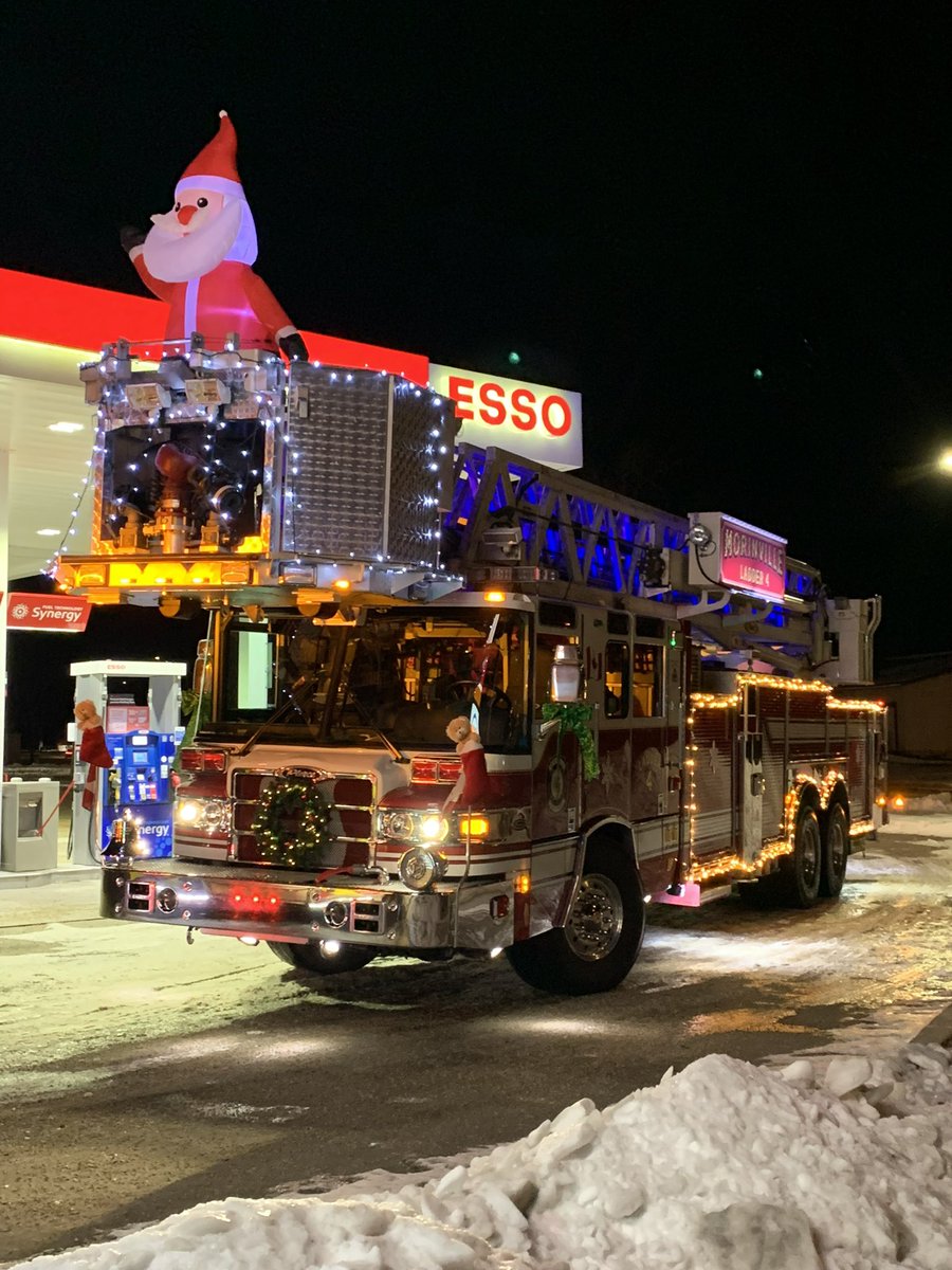 FireChiefBoddez's tweet photo. What a great night for our parade and fireworks! Wishing a “Merry Christmas” from our fire family to yours!! @TownMorinville https://t.co/D6s10MSpkj