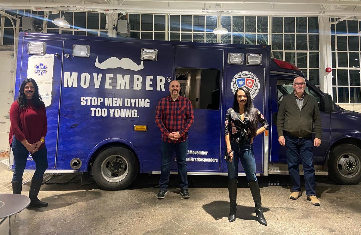 RoweSantos's tweet photo. A fun finale event in support of @MovemberCA for Mens Health! Thank you @OPSEU277 @Peel_Paramedics @BramptonFire @BramptonFireES @ChiefBoyes @ChiefDundas for inviting me &amp; Cllr @johanna_downey to judge the staches! We wore ours in solidarity &amp; look forward to next year! https://t.co/RtowXjydDO