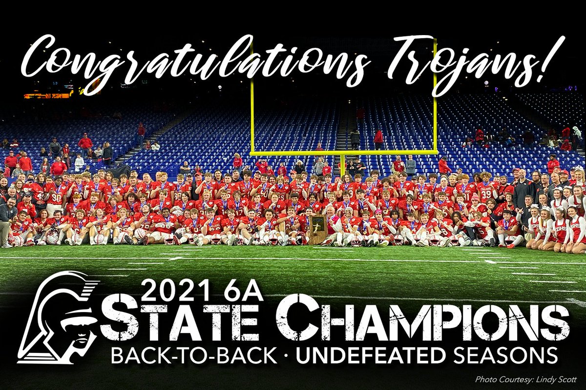 CenterGroveHS's tweet photo. Congratulations Center Grove Football - 6A State Football Champions! #BacktoBack #TrojanPride https://t.co/2FbPPDLq3X