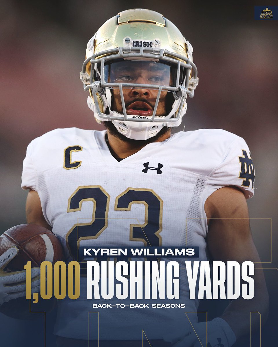 1,000 rushing yards for <a href="/Kyrenwilliams23/">Kyren Williams</a>! #GoIrish