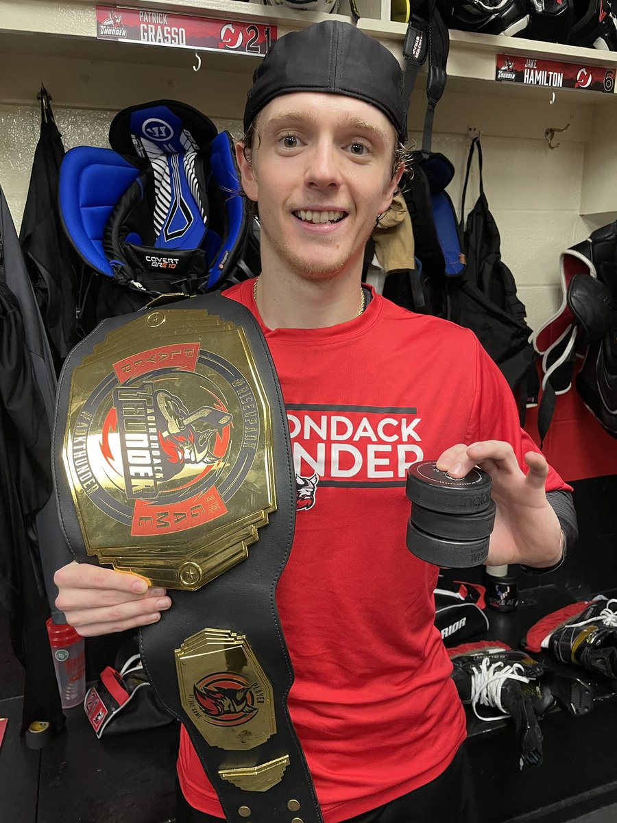 ECHLThunder's tweet photo. #HatTrickGrasso.
Patrick Grasso is tonight’s @TrophySmack Player of the Game! https://t.co/0U5mTkK9Mr