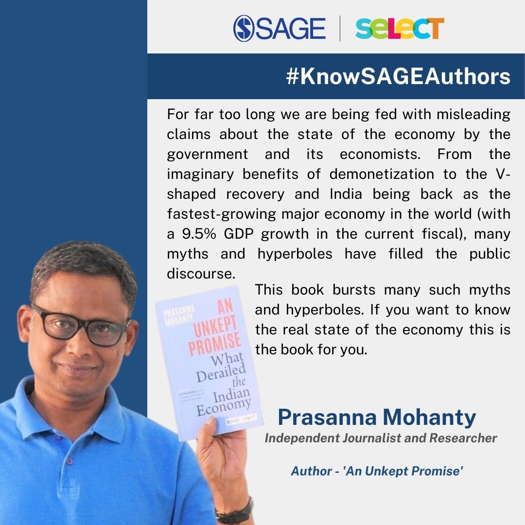 SagePubIndia's tweet photo. #KnowSAGEAuthors
Introducing Mr Prasanna Mohanty, author of ‘An Unkept Promise’.
Prasanna Mohanty is a journalist and researcher with three decades of professional experience.
#AnUnkeptPromise #PrasannaMohanty #SAGEAuthors #Author #SAGESelect @prasannamohanty https://t.co/7NQOu3LLW2