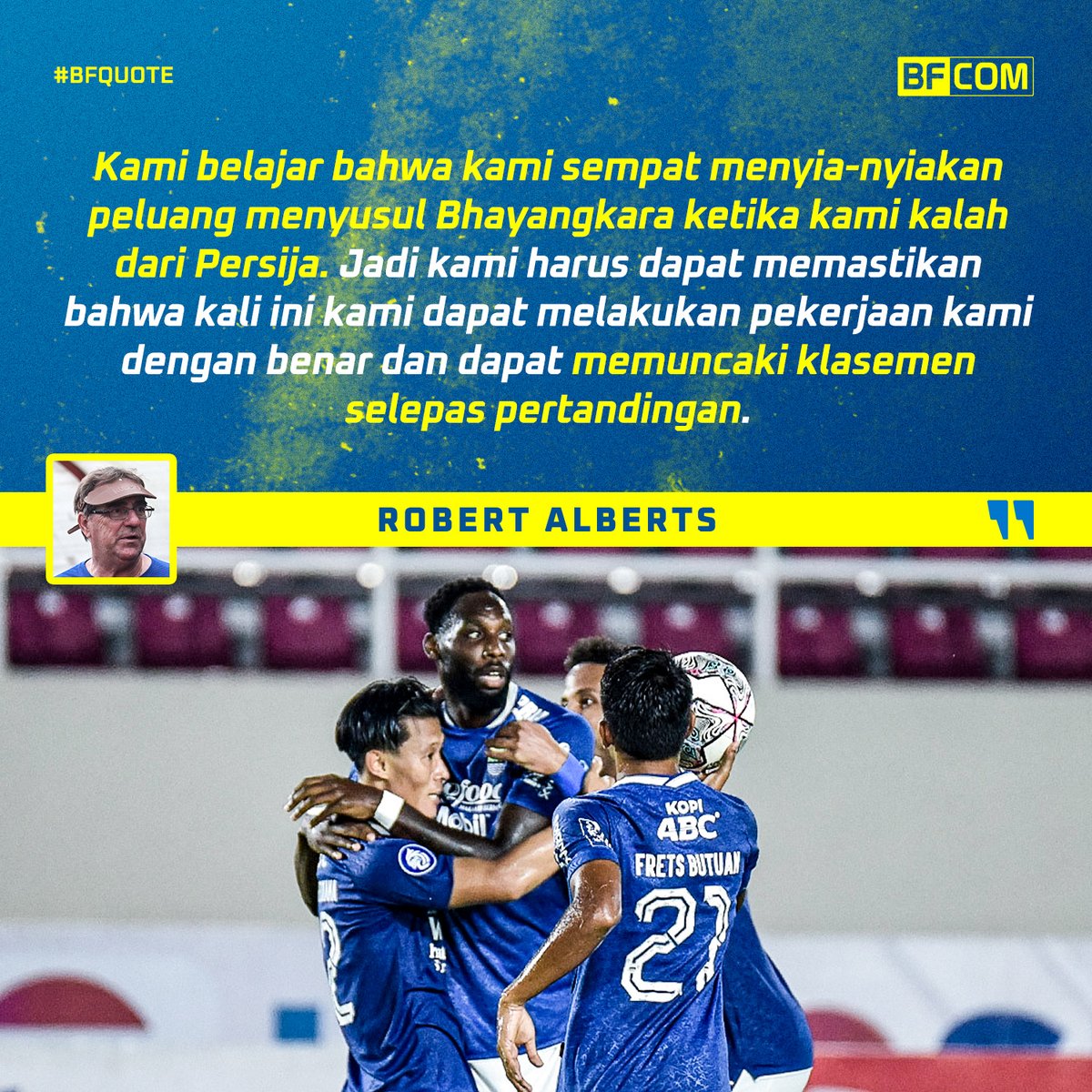 bandungfootball's tweet photo. Kegagalan menyusul Bhayangkara di pekan ke-12 jadi pelajaran berharga. Malam ini jangan terpeleset lagi!

#BFQuote #PersibDay #Persib #PersibBandung #BandungFootball #BFCOM https://t.co/8Z8SAAsJEQ