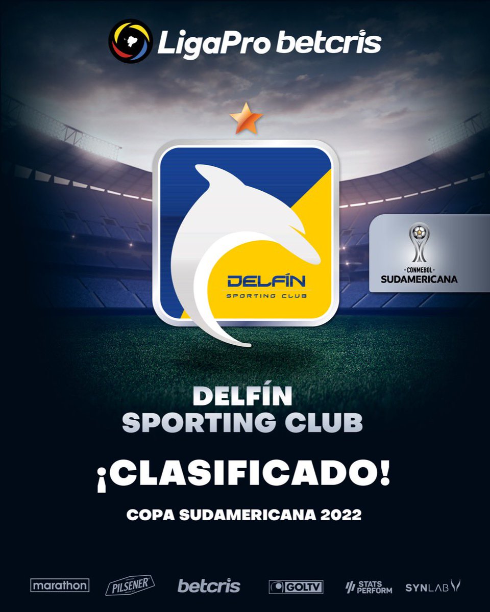 LigaEcuabetec's tweet image. ☑️ @DelfinSC CLASIFICADO a la Copa Sudamericana 2022! 

#LigaProBetcris