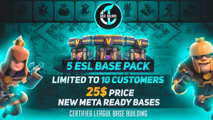 CLBBases's tweet photo. 😎 November endings special ESL Base Pack is here!

🤑 Pack consists of 5 amazing bases Built and tested by pro builders
@vasquez_bar18
 @ThisisHenley 
@Rico_Zepto
@GeneralX_coc 
@GodlyNot1

🔥 Pack is limited to first 10 Customers only, so be quick to order from the CLBB Discord https://t.co/GlDOkdBaY4