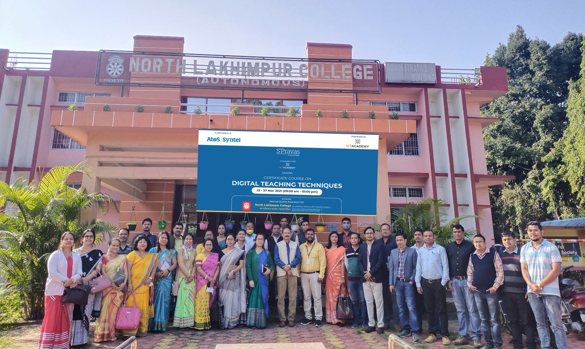 ictacademyindia's tweet photo. Faculty members of North Lakhimpur College were successfully trained on Digital Teaching Techniques, as a part of Atos Syntel Prayas Foundation #CSR initiative, implemented by ICT Academy.
#ICTAcademyIndia #SPrayas #CDTT #TeachingTechniques @Atos_Syntel https://t.co/0ztbulkoI6