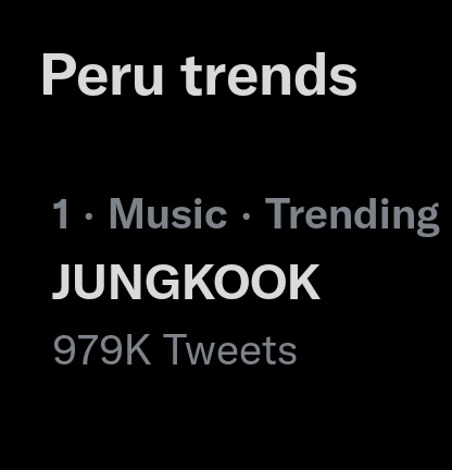 jungkook_pe's tweet photo. 'JUNGKOOK' es tendencia #1 en Perú, durante el primer día de concierto de @BTS_twt en Los Ángeles!!!! https://t.co/a9EeVv99rN