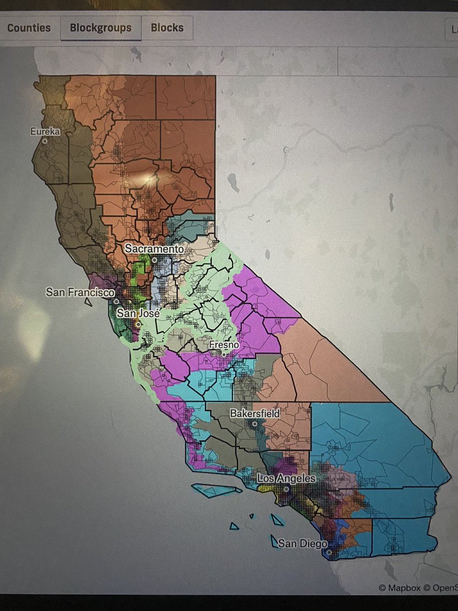 KRamelmeier's tweet image. I thoroughly gerrymandered California to the point that not a single congressional district went red #BigDataSkills 🔥