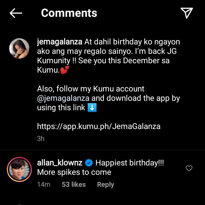 Woah Allan K greeting mareng Jema! HAPPY BIRTHDAY JEMA 