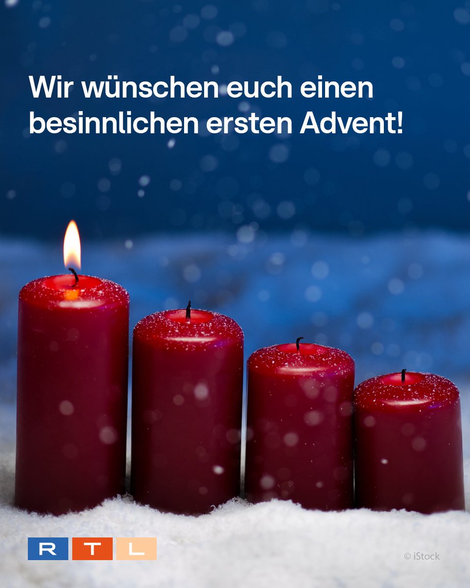 RTL_com's tweet image. Die erste Kerze darf angezündet werden! Wir wünschen euch und euren Liebsten eine besinnliche Adventszeit. 🕯️🎄
#ErsterAdvent
#Advent