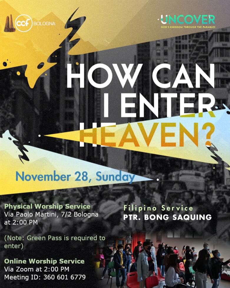 #uncover #howcanienterinheaven #ccfbologna #ccfitaly