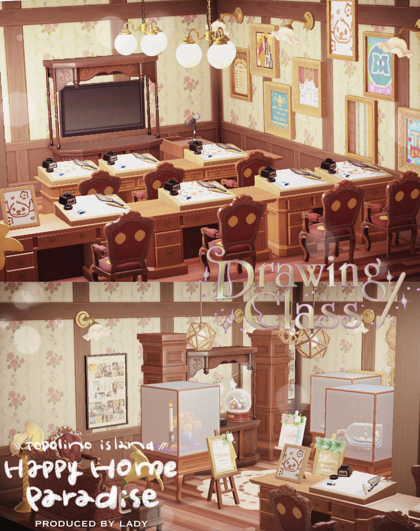 レディ あつ森 V Twitter 𖠿 ˏˋ Disney Drawing Class ২ ˎˊ 学校のリフォーム 今はなきディズニーランドのドローイングクラスとディズニーギャラリーをイメージしました ミッキー の椅子 初めに見た時はめちゃテンション上がったなぁ Animalcrossing