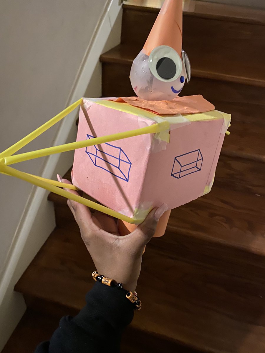 JessikaHearne's tweet photo. #Harper’s 3-D shapes project #cone #sphere #rectangularprism #cylinder #pyramid 🙂 https://t.co/A1j9jHvIxX