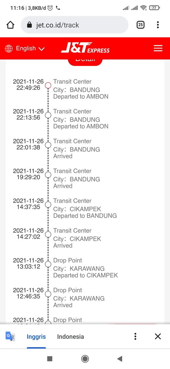 ai_emmp's tweet photo. Hallo @jntexpressid mau tanya ko paketnya ga gerak yaa udah 2 hari https://t.co/Oj6jzu6t38