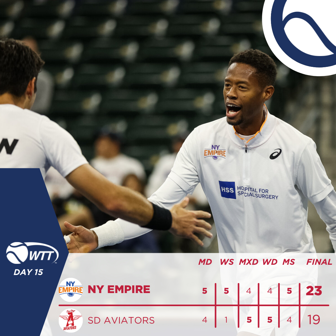 Talk about a match.💥

 A little bit of party in between points and the 
@NYEmpiretennis took home the last match of the regular season vs the @sdaviators.

Tune in tomorrow for the finals!!!