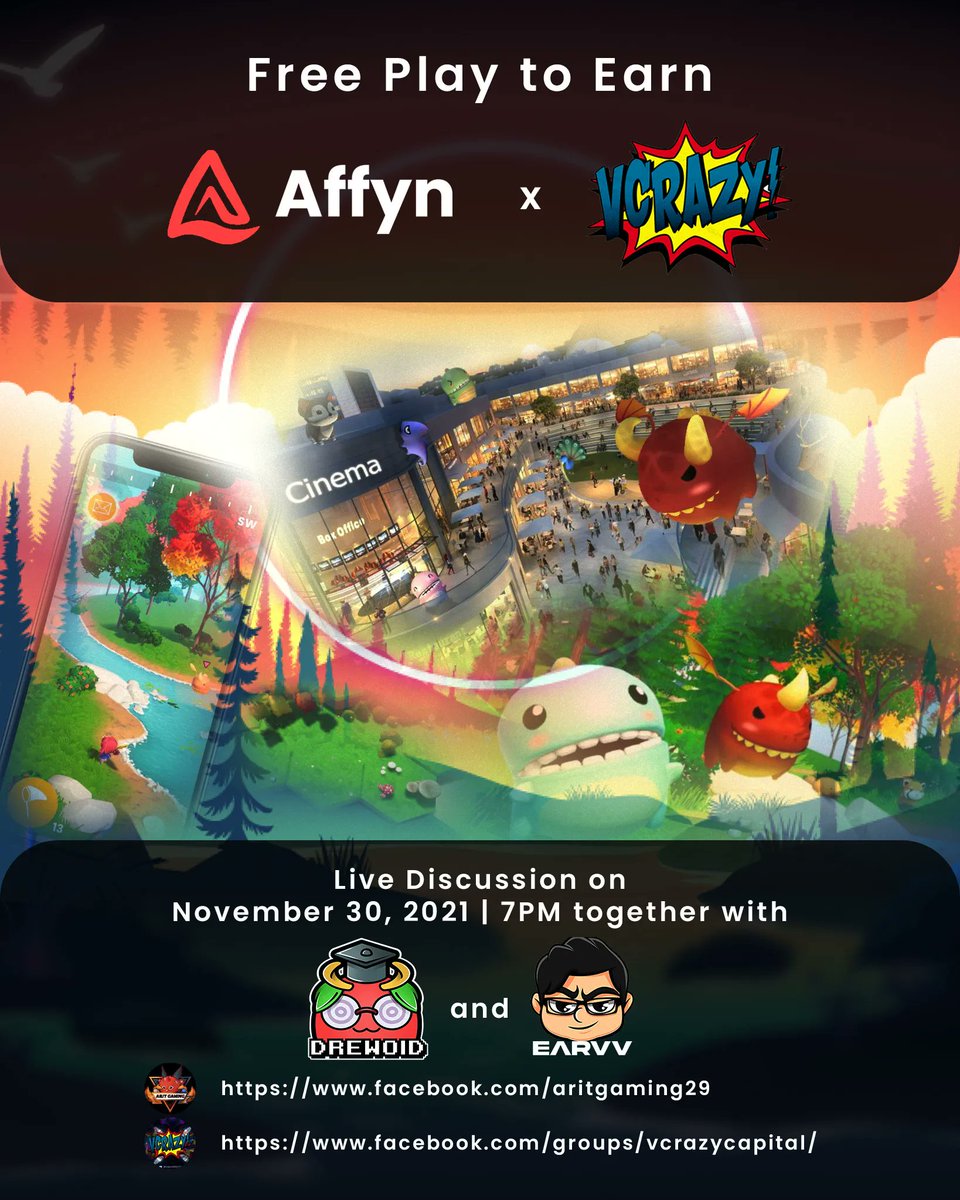 VCrazyCapital's tweet photo. Mark your Calendars 🗓 on Nov. 29th and 30th at 7-9PM as we do our KWENTUHAN SESSIONS about @AffynOfficial with Drewoid and Earvv.

Nov 29th, 7PM - 9PM
Platform: https://t.co/9rTJa18e9S

Nov 30th, 7PM - 9PM
Platform: https://t.co/RRPC7j3GLH

#VCRAZY #AFFYN https://t.co/EAVoiPnFvI