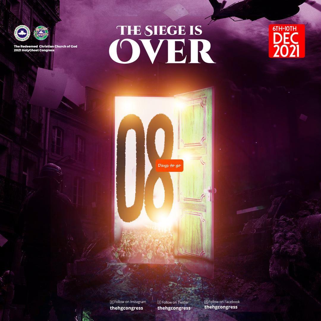 TheHGCongress's tweet photo. It’s 8 days to go till the start of the largest gathering of Christians on earth.

Be expectant, God wants to usher you into a new realm of favour and eternal bliss.

It is your time to shine.

#HGC2021 #TheSiegeIsOver https://t.co/Vab2GbNDg5