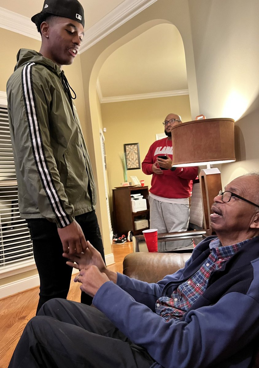 JayRoberson_10's tweet image. Out of all the excitement we experienced tonight for the #IronBowl. To see Cadet Candidate @treroberson10 spend some time with his Grandfather James E. Roberson Sr. was truly a blessing! #hisnamesake #thirdgeneration #LetsFly #RTR
