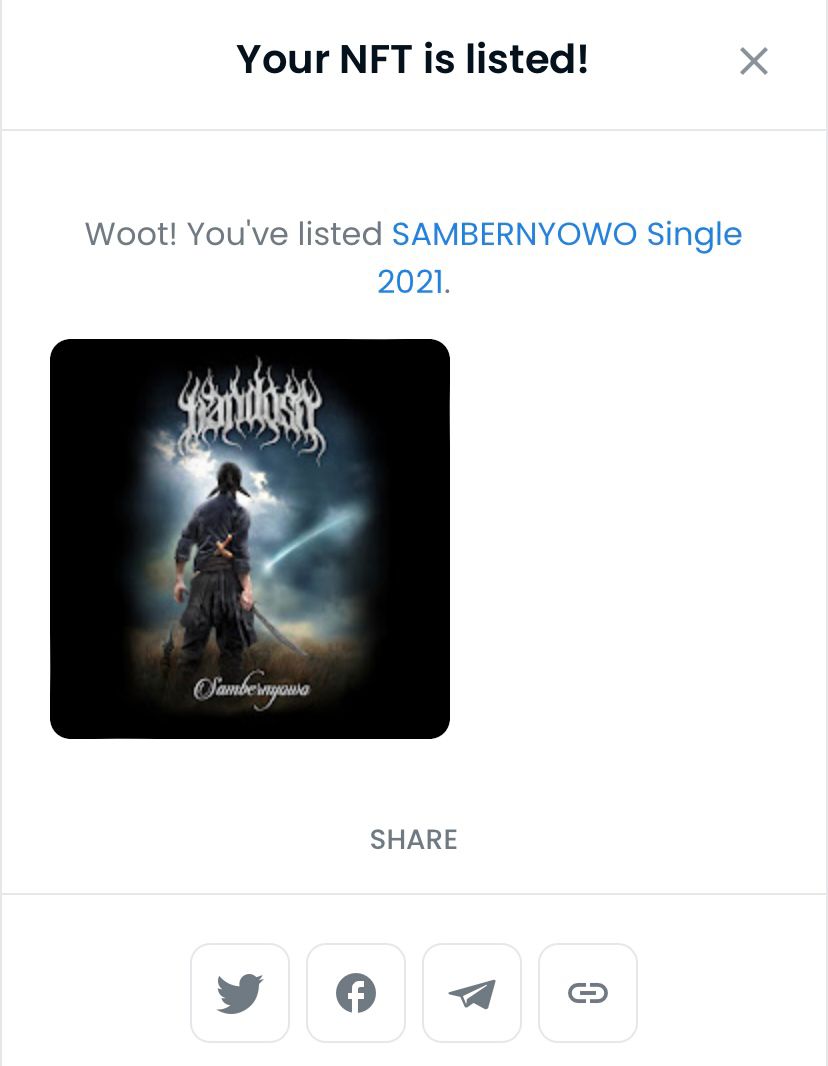Semua orang bisa mendownload lagu gratisan, tapi hanya 5 orang yang bisa memiliki token NFTnya. 
Sambernyowo listed di marketplace Opensea
opensea.io/assets/matic/0…

#sambernyowo #nft #nftsongs #nftcollector #nftart #nftmusic
