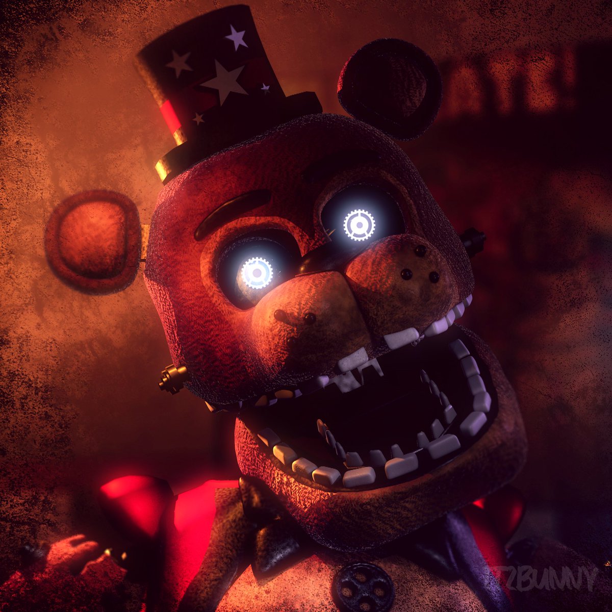 bunzsito's tweet photo. [C4D] Mechanical beasts 🎩🍕⚠

Good Night Band !! ( ･ω･) 💙

Models by Scott Cawthon - SWS - Illumix

Edits by 🐰❄

#fnaf #fnaf2 #witheredanimatronics #poster #fnaffanart #3dart #photoshop https://t.co/pCSWNCqyNp