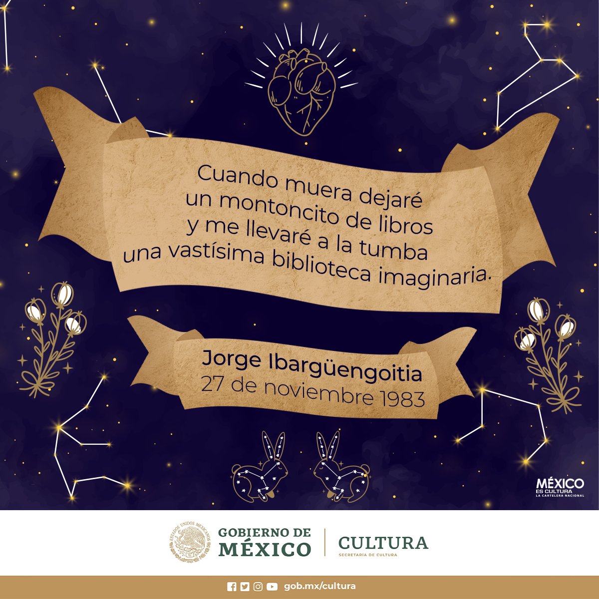 MexicoCanta_'s tweet photo. "Cuando muera dejaré un montoncito de libros y me llevaré a la tumba una vastísima biblioteca imaginaria".

Poseedor de una crítica irónica y un humor mordaz, el dramaturgo y narrador Jorge Ibargüengoitia murió el 27 de noviembre de 1983. https://t.co/UbkAofCyvD