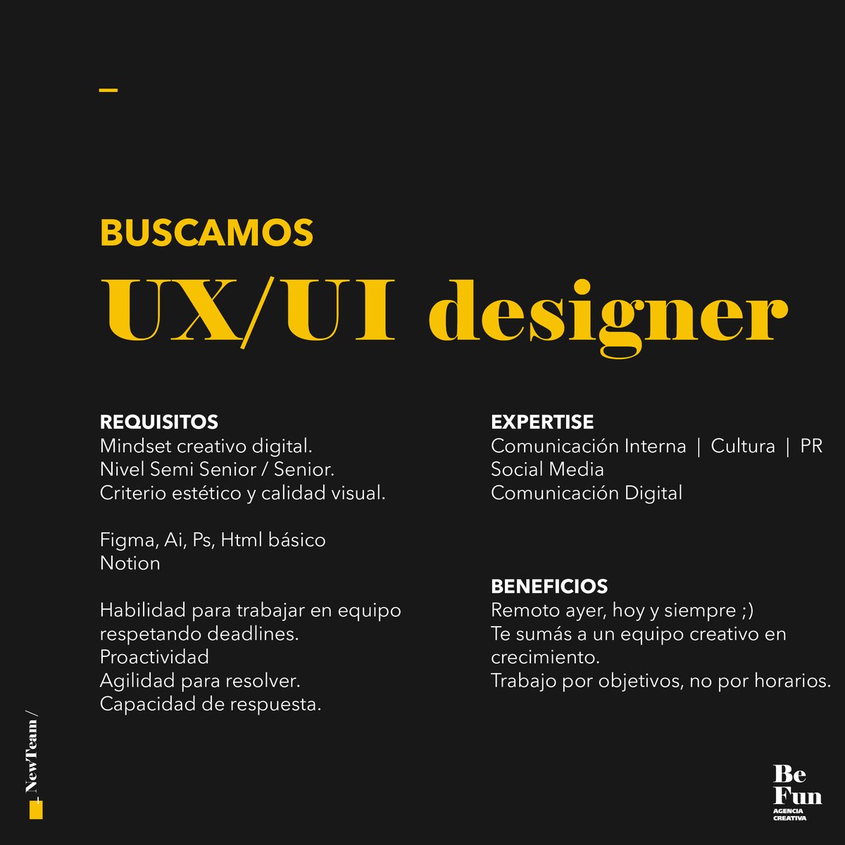 BeFunAgency's tweet photo. ★ Creativa/o digital que valorice la estética y la calidad de los proyectos a diseñar. Es importante que puedas poner foco en el cliente y en los usuarios que recorren los sistemas. ¡Siempre remoto!
#uxuidesigner #uxui #webdesigner #digitalcommunication #mindsetdigital https://t.co/Ne86m2Uye4