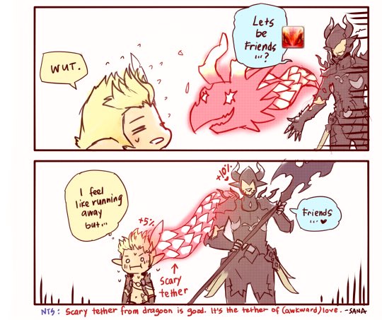 Old starting stormblood comic of when dragoons first got dragon sight XD. Till today I feel it’s the most socially awkward uncomfortable skill ever - JK Pls dragon sight me :3