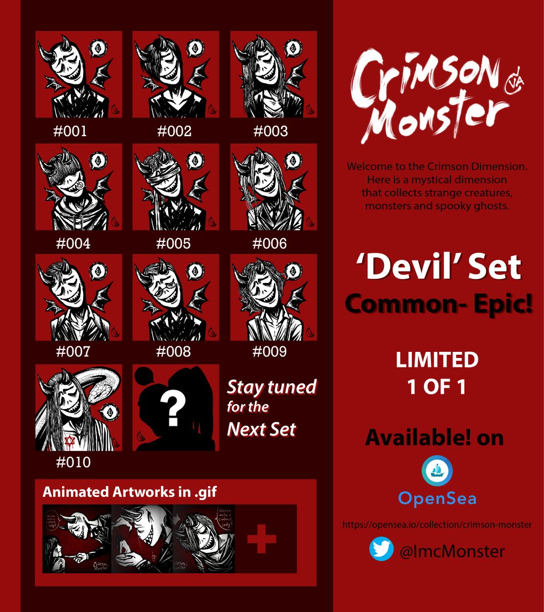 ImcMonster's tweet photo. Available on @opensea 
😈Crimson Monster - They were a monster of the Crimson Dimension.
😎The SleepLess Squad - A group of people who look very exhausted but stay awake with coffee in their hands.
#NFT #NFTTHAILAND #nftcollector #NFTCommunity #NFTartist #NFTshill #NFTartwork https://t.co/BejrLaP1EK