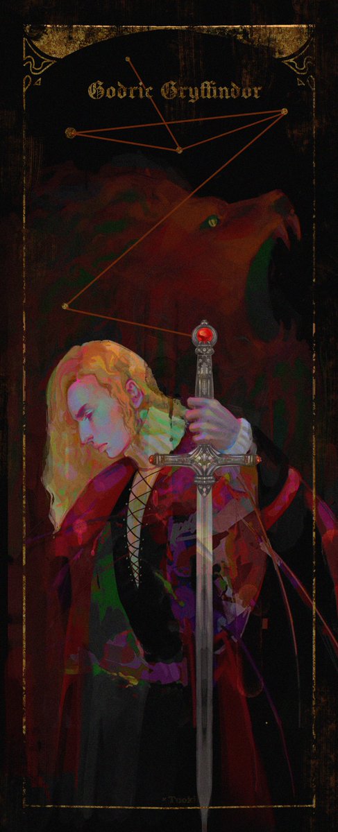 Tuokiii's tweet photo. #HarryPotter  #Gryffindor 

The great four——Godric Gryffindor https://t.co/jFY0Q3jSDP