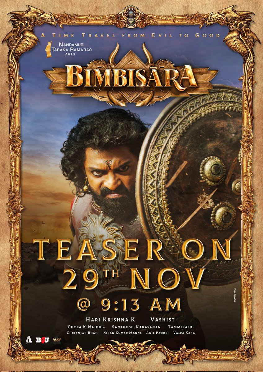 Vassishta (@dirvassishta) on Twitter photo The time is set for the BARBARIAN KING to conquer 🔥
#BimbisaraTeaser tomorrow at 9:13 AM 💥
<a href="/NANDAMURIKALYAN/">Kalyanram Nandamuri</a> @DirVashist <a href="/CatherineTresa1/">Catherine Tresa</a> <a href="/iamsamyuktha_/">Samyuktha</a> <a href="/actorbrahmaji/">Brahmaji</a> @Warina_Hussain <a href="/Music_Santhosh/">Santhosh Narayanan</a> <a href="/ChirantannBhatt/">Chirantann Bhatt</a> @anilpaduri <a href="/vamsikaka/">Vamsi Kaka</a> The time is set for the BARBARIAN KING to conquer 🔥
#BimbisaraTeaser tomorrow at 9:13 AM 💥
<a href="/NANDAMURIKALYAN/">Kalyanram Nandamuri</a> @DirVashist <a href="/CatherineTresa1/">Catherine Tresa</a> <a href="/iamsamyuktha_/">Samyuktha</a> <a href="/actorbrahmaji/">Brahmaji</a> @Warina_Hussain <a href="/Music_Santhosh/">Santhosh Narayanan</a> <a href="/ChirantannBhatt/">Chirantann Bhatt</a> @anilpaduri <a href="/vamsikaka/">Vamsi Kaka</a>