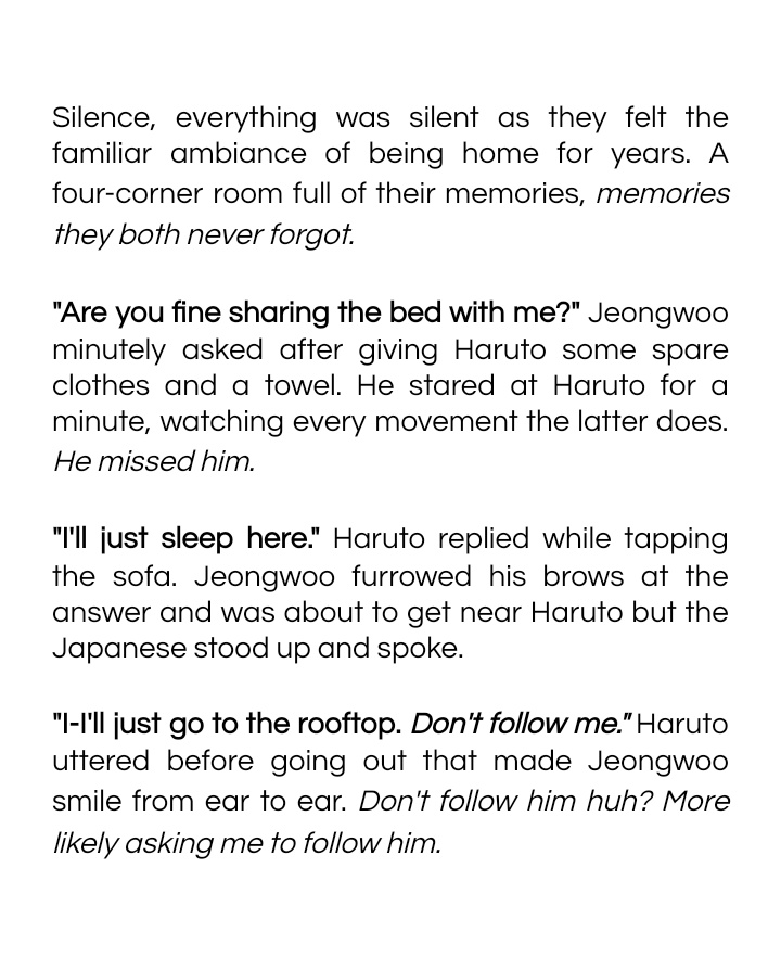 walwrites_'s tweet photo. 'HOME' [ #HAJEONGWOO two-tweet AU ]

"We may had a tragic love story, but I want you to know and remember that I never had thought of unloving you, even once."

[ #hajeongwooau_kilig #forJWOOsFave ]
Part 1/2 https://t.co/kuj6vp6aK5