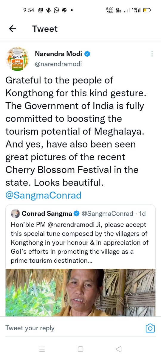 RothellKhongsi1's tweet photo. Thank you Honourable Prime Minister Shri Narendra Modi ji for accepting our Token of love and respect to you. @SangmaConrad @mytriptoindia @RakeshSinha01 @meghtourism @ChyneTitos @CMO_Meghalaya @narendramodi https://t.co/gzX7GDnutO