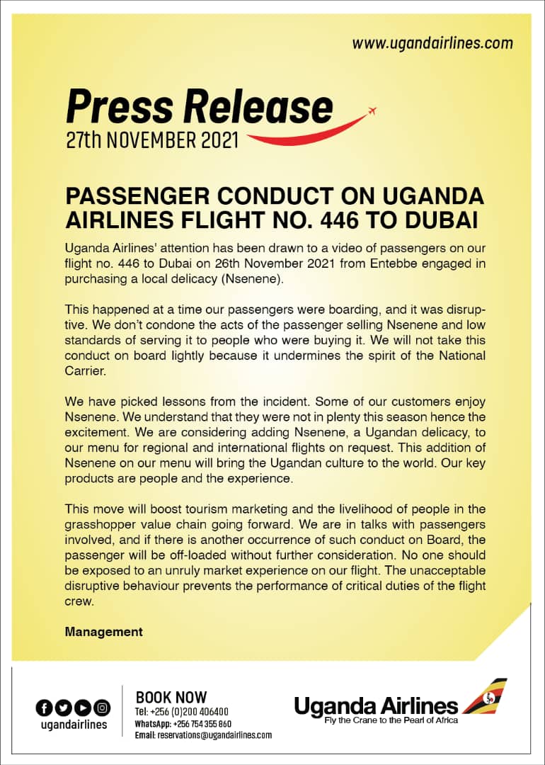 Tony Kent Kyazze (@tonykentkyazze) on Twitter photo #Magic100fmBreakfastShow
The facts about the MUSENERO mice.
Passenger sells NSENENE on Uganda Airlines flight 446 to Dubai.
What's your say?
π0783064530
<a href="/Magic100FMUG/">Magic100FM</a>
0700 - 1000hrs
#WakeUpWithKENT #Magic100fmBreakfastShow
The facts about the MUSENERO mice.
Passenger sells NSENENE on Uganda Airlines flight 446 to Dubai.
What's your say?
π0783064530
<a href="/Magic100FMUG/">Magic100FM</a>
0700 - 1000hrs
#WakeUpWithKENT