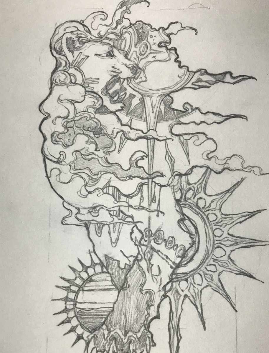 ライオン君原画  片割れのオオカミ君がラフで終わってますね 