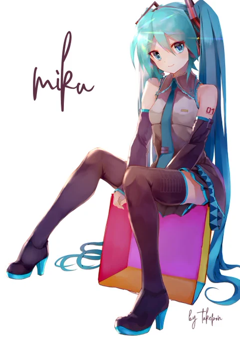 #いいニーハイの日 
ニーハイ、ツインテール、ミニスカート、萌え袖
改めて凄いデザインだ… 