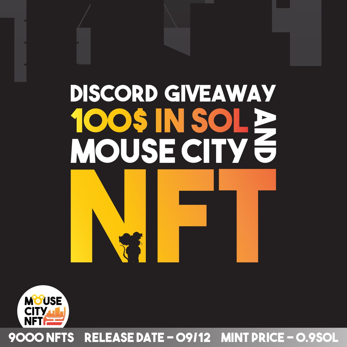 MouseCityNFT's tweet photo. GM Mouse bros! Winner announcmenet fro the 4th giveaway will be today at 20:00 UTC! https://t.co/NKSpH4QLS1