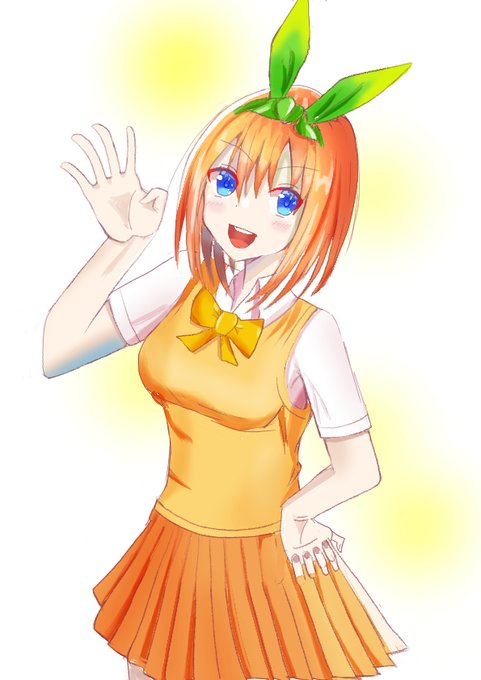 水瀬まりんさんがTwitterに投稿した中野四葉(五等分の花嫁)のイラスト。