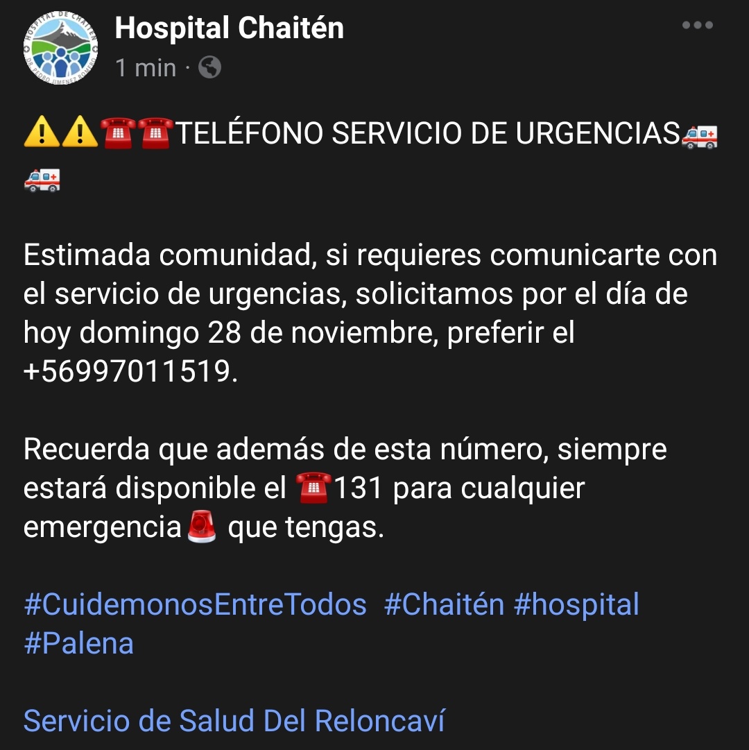 Hospital Chaitén (@hospitalchaiten) on Twitter photo 