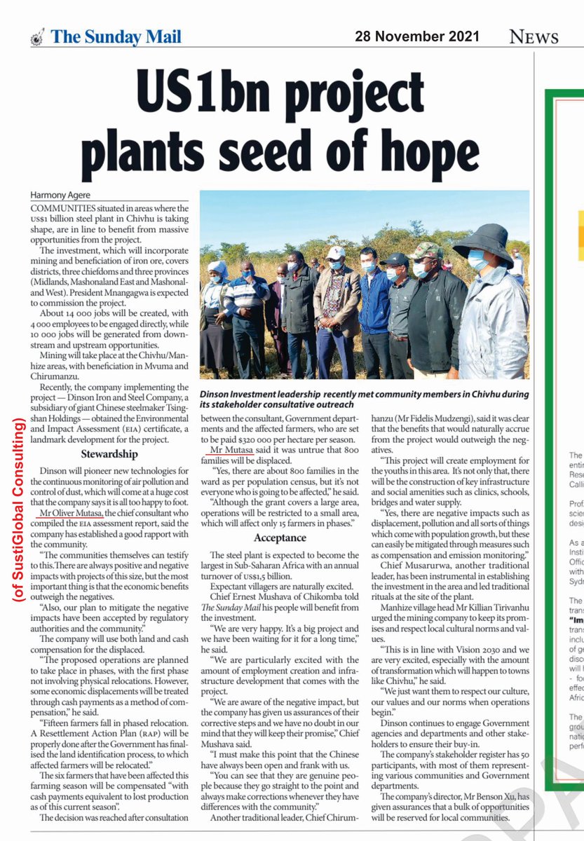 SustiGlobal doing its small contribution to build Zimbabwe <a href="/mutasaolie/">Oliver Mutasa</a> our Zimbabwe.

sundaymail.co.zw/us1bn-project-…